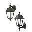 FAROL MURO UPDOWN SINT. NEGRO IP44 MAX 40W E27 4 CARAS S/AMP