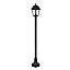 FAROL PEDESTAL 1,22M SINTETICO NEGRO IP44 MAX 40W E27 4 CARAS S/AMP