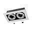 FOCO EMB GU10 2L RECTANGULAR GRIS 50W MAX S/A