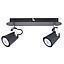 BARRA 2 LUCES GU10 AURUS NEGRO MATE S/A