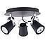 PLAFON 3 LUCES GU10 AURUS NEGRO MATE S/A