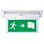 SEÑALETICA DE EMERGENCIA LETRAS BLA-FONDO VERDE DISTINTOS MONTAJES HOMBRE FLECHA PUERTA - PE 5/23