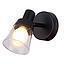 FOCO SOB. 1 LUZ E14 CAELI NEGRO MATE VIDRIO  S/A