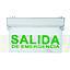 SEÑALETICA EMERG. FONDO TRANSP. LETRAS VERDE SALIDA DE EMERGENCIA