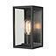 APLIQUE EXTERIOR VARINA ALUM VIDRIO IP44 22X12X12 NEGRO E27 