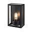 APLIQUE EXTERIOR VARINA GLASS ACERO INOX. VIDRIO IP44 17X10X26CM NEGRO E27 