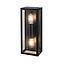 APLIQUE EXT VARINA GLASS ACERO INOX VIDRIO IP44 BIDIRECCIONAL 15X10X37CM NEGRO 2X E27