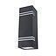 APLIQUE EXTERIOR BIKA PC ALUMINIO IP44 BIDIRECCIONAL 8X8X25CM NEGRO 2 X GU10 