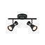 BARRA TUBO 2 LUCES GU10 ZENY NEGRO MATE/ANTIQUE S/A