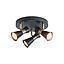 PLAFÓN 3 LUCES GU10 ZENY NEGRO MATE/ ANTIQUE S/A
