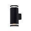 APLIQUE EXTERIOR SHAW PC ALUMINIO IP44 BIDIRECCIONAL 12X9X21CM NEGRO 2XGU10 