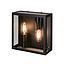 APLIQUE EXTERIOR ARUMA PC ACERO IP44 24X10X24 NEGRO 2XE27 S/A