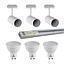 PACK X3 FOCO ARSIS II BLANCO C/RIEL C/AMPOLLETAS GU10