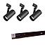 PACK X3 FOCO P/RIEL LED 30W CCT UNA FASE NEGRO 36° C/RIEL