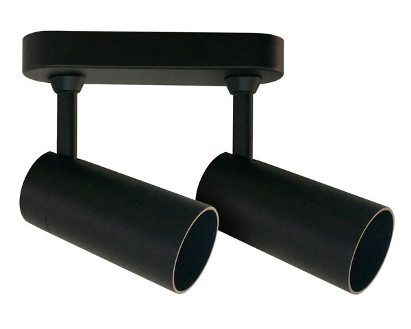 BARRA 2 LUCES GU10  ARSIS II NEGRO MATE S/AMP