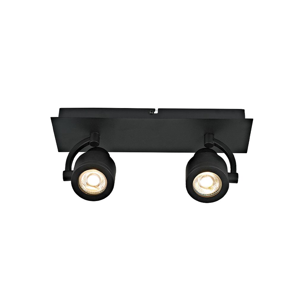 BARRA 2 LUCES GU10 KOMO NEGRO MATE S/A
