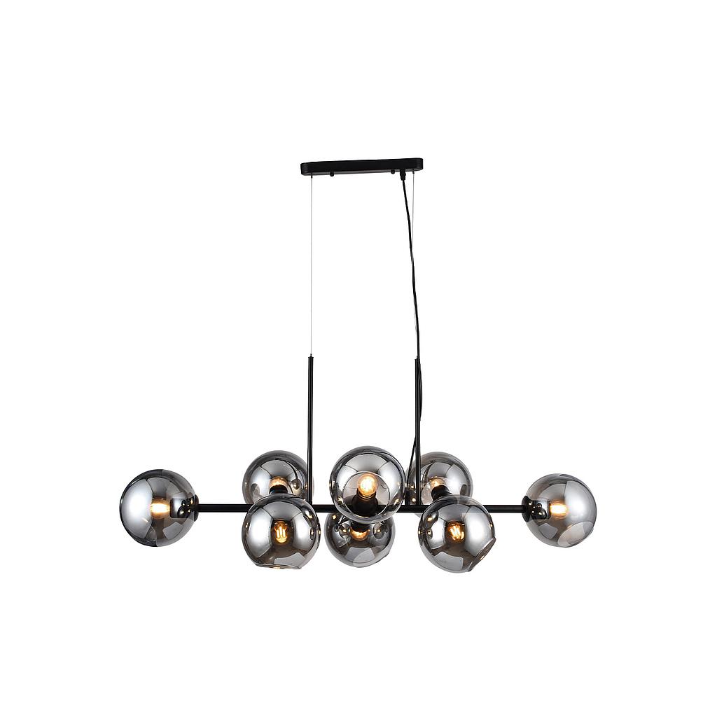 LAMP COLGAR BUBBLE NEGRO VIDRIO AHUMADO 8L E27 S/A