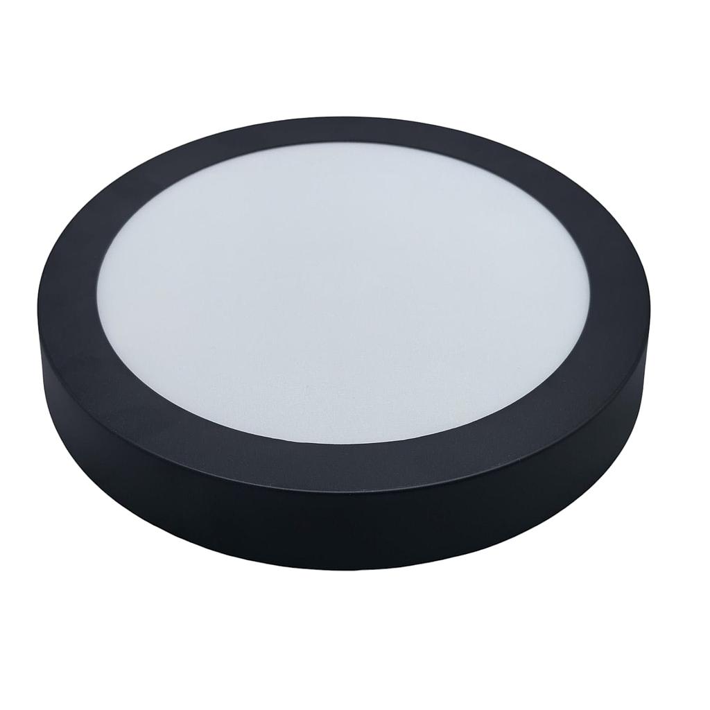 PANEL LED CIRC SOB 18W 6500K NEGRO D22CM UNILUX