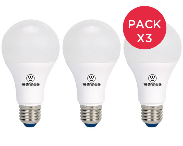 PACK X3 AMP LED BOLA A55 5W LC #65142 E27 WESTINGHOUSE G10