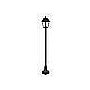 FAROL PEDESTAL 1,22M SINTETICO NEGRO IP44 MAX 40W E27 4 CARAS S/AMP