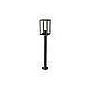FAROL POSTE VARINA ALUM VIDRIO IP44 H80CM 12X12CM  NEGRO E27