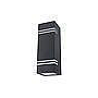 APLIQUE EXTERIOR BIKA PC ALUMINIO IP44 BIDIRECCIONAL 8X8X25CM NEGRO 2 X GU10 