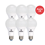 PACK X6 AMP LED BOLA A60 9W LC WESTINGHOUSE (CAJA)