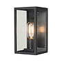 APLIQUE EXTERIOR VARINA ALUM VIDRIO IP44 22X12X12 NEGRO E27 