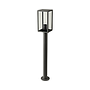 FAROL POSTE VARINA ALUM VIDRIO IP44 H80CM 12X12CM  NEGRO E27