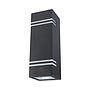 APLIQUE EXTERIOR BIKA PC ALUMINIO IP44 BIDIRECCIONAL 8X8X25CM NEGRO 2 X GU10 