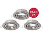 PACK X3 DOWNLIGHT BASC GU10 METAL NM C/CON S/AMP